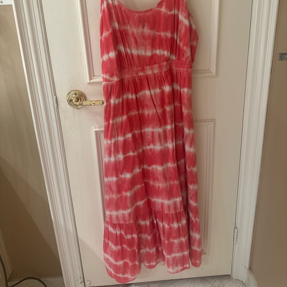 GAP Pink Tie Dye Scoopneck Fit & Flare MIDI Dress Size 14 - Picture 5 of 5